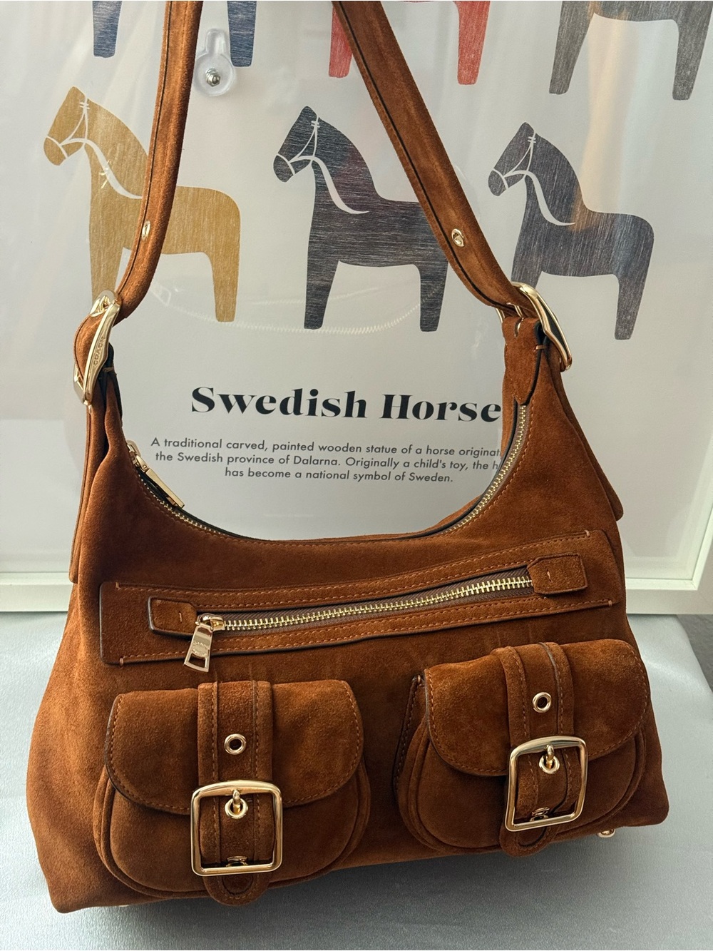 coach Allison Zip Top Shoulder Bag Gold/Warm Brown CFO84